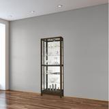 Latitude Run® Jelica Lighted Curio Cabinet Wood/Glass in Brown, Size 80.0 H x 28.5 W x 15.0 D in | Wayfair 26095161946847A0AB7B0D248757CB08
