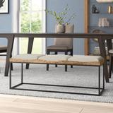 AllModern Ward Upholstered Bench Wood in Black/Brown/Gray, Size 20.0 H x 54.0 W x 17.0 D in | Wayfair 4431A3C0E5384CD2AD430F5A29AD3C4E