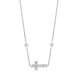 Effy® Women's 1/5 ct. t.w. Diamond Cross Pendant Necklace in 14K White Gold, 16 in