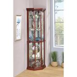 Canora Grey Denman Curio Cabinet Wood/Glass in Brown, Size 72.0 H x 16.5 W x 16.5 D in | Wayfair 6B556ABE0CF94DC2906B00F4C3C81588