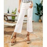 Suzanne Betro Weekend Women's Denim Pants and Jeans 101WHITE - White Wash Darling Low-Rise Crop Jeans - Women & Plus
