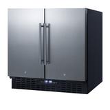Summit FFRF36 5.8 cu ft Undercounter Refrigerator & Freezer w/ (2) Solid Doors - Stainless Steel, 115v, 5.8 Cu. Ft, Silver