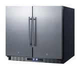 Summit FFRF36ADA 5.8 cu ft Undercounter Refrigerator & Freezer w/ (2) Solid Doors - Stainless Steel, 115v, Silver