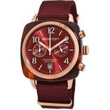 Clubmaster Chronograph Quartz Red Dial Watch - Red - Briston Watches