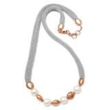 Sea Gem,'Rose Gold-Accented Cultured Pearl Beaded Necklace'