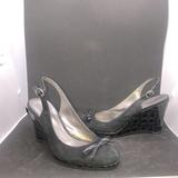 Coach Shoes | Closed Toe Black Patent Leathersuede Coach Wedges | Color: Black | Size: 8