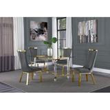 Everly Quinn 5 - Piece Dining Set Wood in Yellow/Brown | Wayfair FA4A1F518BC74033B790F85ED01C1954