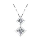 Diamaison 1/6 Ct. T.w. Double Princess-Cut Diamond Fashion Pendant In 10K White Gold