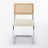 AllModern Walsh Side Chair Upholstered/Wicker/Rattan in Gray/White/Brown, Size 33.0 H x 19.0 W x 19.0 D in | Wayfair