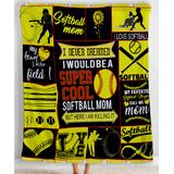 shinichistar Throws multicolor - Yellow & Black 'A Super-Cool Softball Mom' Throw