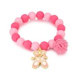 GIRL NATION Girls' Bracelets Multi - Pink Multicolor Ballet Shoe Whimsy Charm Bracelet