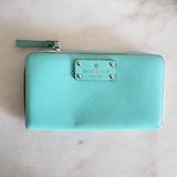 Kate Spade Bags | Kate Spade Teal Blue Leather Clutch Wallet | Color: Blue | Size: Os