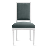 Callan Dining Chair - High Gloss White - Maxwell Linen Blue Spruce