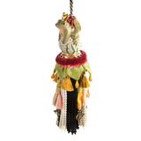 Mackenzie-Childs Frog Tassel Hanging Figurine Ornament Ceramic/Porcelain in Black/Green, Size 9.5 H x 5.0 W x 5.0 D in | Wayfair 35503-006