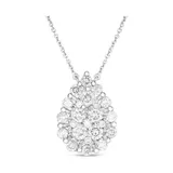 Diamaison Women's 3/4 ct. t.w. Composite Pear-Shaped Diamond Frame Necklace in 10K White Gold