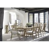 Bernhardt Villa Toscana 9 - Piece Extendable Dining Set Wood/Upholstered Chairs in Brown/White, Size 30.0 H in | Wayfair
