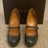 Gucci Shoes | Gucci Platform Mary Jane Heels | Color: Gray | Size: 7.5