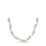 Belk & Co Fresh Water Multicolor Pearl Strand Necklace In Sterling Silver, 18 In