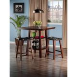 Red Barrel Studio® Grozdana Counter Height Solid Wood Dining Set Wood/Upholstered Chairs in Brown, Size 36.06 H x 33.86 W x 33.86 D in | Wayfair