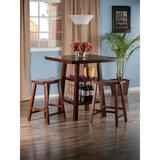 Red Barrel Studio® Grozdana Counter Height Solid Wood Dining Set Wood in Brown, Size 36.06 H x 33.86 W x 33.86 D in | Wayfair