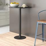 Zipcode Design™ Bejarano Counter Height Pedestal Dining Table Wood/Metal in Black/Brown/Gray, Size 34.65 H x 23.62 W x 23.62 D in | Wayfair