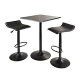 Zipcode Design™ Behan 3 - Piece Counter Height Dining Set Wood/Metal/Upholstered Chairs in Black/Brown/Gray, Size 34.65 H in | Wayfair