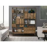 Wade Logan® Kilgore Standard 65" Solid Wood Bookcase Wood in Brown/Green, Size 73.0 H x 63.0 W x 16.0 D in | Wayfair BRYS7713 34596977