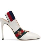 Gucci Shoes | Gucci Calfskin Web Heels | Color: Green/White | Size: 36eu