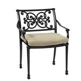 Amalfi Dining Armchair Replacement Cushion Canopy Stripe Azure/White Sunbrella - Ballard Designs