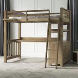 Bedlington Solid Wood Loft Bed w/ Built-in-Desk by Greyleigh™ Baby & Kids Wood/Solid Wood in Brown, Size 70.0 H x 59.0 W x 82.25 D in | Wayfair