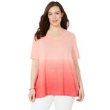 Plus Size Women's Starburst Tee by Catherines in Coral (Size 3XWP)