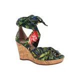 Impo Ohanna Ankle Wrap Wedge Sandals With Memory Foam, Green, 8M