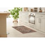 Volner RUST Kitchen Runner By Bungalow Rose Synthetics in White, Size 0.08 H x 24.0 W in | Wayfair C7C57C93C1E3488B962D916CFC5FC501