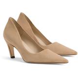 The Icon Pointed Toe Pump In Nude Suede At Nordstrom Rack - Natural - GOOD AMERICAN Heels