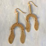 Free People Jewelry | New Bohemian Gold Brushed Earrings Gorgeous! | Color: Gold | Size: Earrings 2.5 L With Hooks 1 W