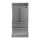 FORNO Moena 36" French Door 19.2 Cu.Ft. Stainless Steel Refrigerator w/ Grill Trim in Black/Gray/White, Size 85.3 H x 40.0 W x 27.8 D in | Wayfair