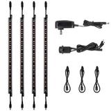 TORCHSTAR LED Safe Lighting Kit, (4) 12 Inch Linkable Light Bars & Motion Sensor, Ul Power Adapter in Black, Size 11.81 H x 0.39 D in | Wayfair