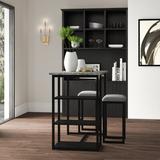 Ebern Designs Sasharae 2 - Person Dining Set Metal/Upholstered Chairs in Gray/Black, Size 36.0 H in | Wayfair 6467E06155574F03AB82A41AA9110DDF