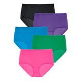 Plus Size Women's Cotton Brief 5-Pack by Comfort Choice in Bright Pack (Size 11) Underwear