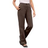 Plus Size Women's Perfect Cotton Back Elastic Jean by Woman Within in Chocolate (Size 34 T)
