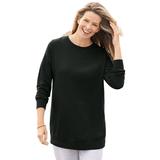 Plus Size Women's Fleece Sweatshirt by Woman Within in Black (Size 4X)