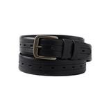 Men's Big & Tall Stitched Leather Belt by KingSize in Black (Size 56/58)