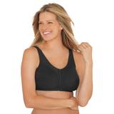 Plus Size Women's Cotton Front-Close Wireless Bra by Comfort Choice in Black (Size 46 G)