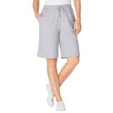 Plus Size Women's Sport Knit Short by Woman Within in Heather Grey (Size 5X)