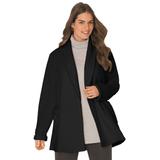 Plus Size Women's Microfleece Cardigan by Woman Within in Black (Size L)