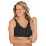 Plus Size Women's Cotton Front-Close Wireless Bra by Comfort Choice in Black (Size 48 C)