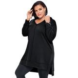 Plus Size Women's Tunic Hoodie by Roaman's in Black (Size 14/16)
