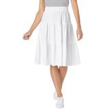Plus Size Women's Jersey Knit Tiered Skirt by Woman Within in White (Size 22/24)