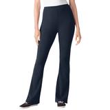 Plus Size Women's Stretch Cotton Bootcut Yoga Pant by Woman Within in Navy (Size S)