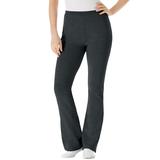 Plus Size Women's Stretch Cotton Bootcut Yoga Pant by Woman Within in Heather Charcoal (Size L)